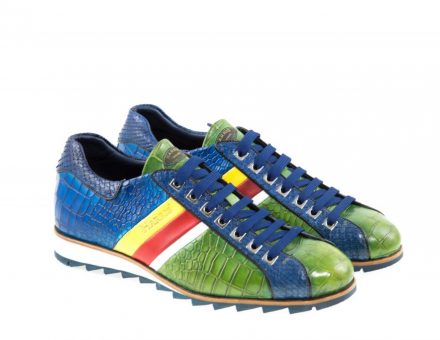 harrisspecial Harris Rundleren groen, blauwe schoen