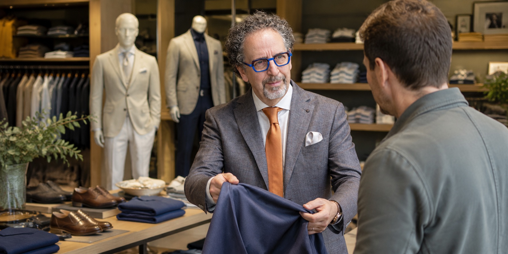 Man krijgt persoonlijk stijladvies voor een complete outfit bij Rob Haver Mannenmode in Helmond