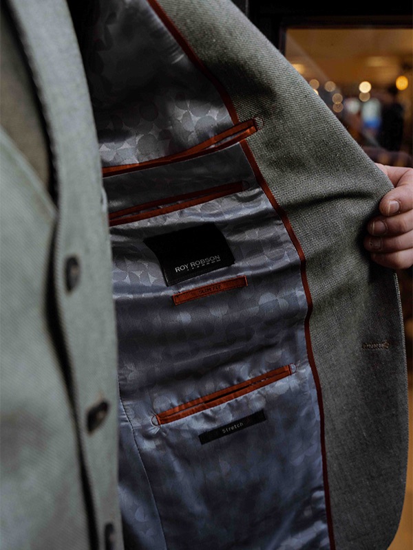 Roy Robson pakken bij Rob Haver mannenmode Helmond party en eventwear detail