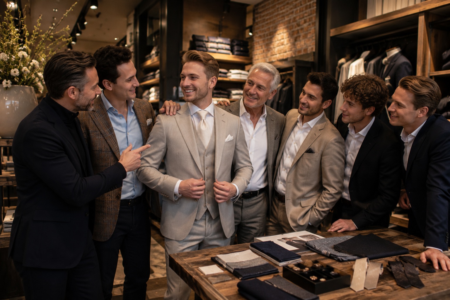 Persoonlijk stijladvies voor bruidegom, getuigen en familie bij Rob Haver Mannenmode in Helmond