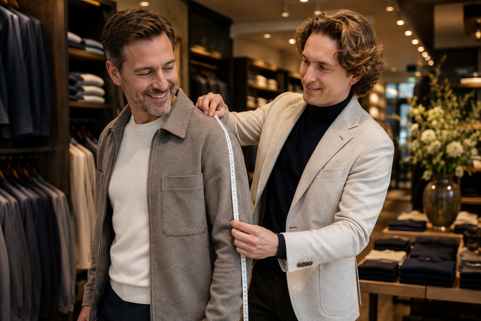 Jeroen Haver geeft persoonlijk stijladvies aan een klant