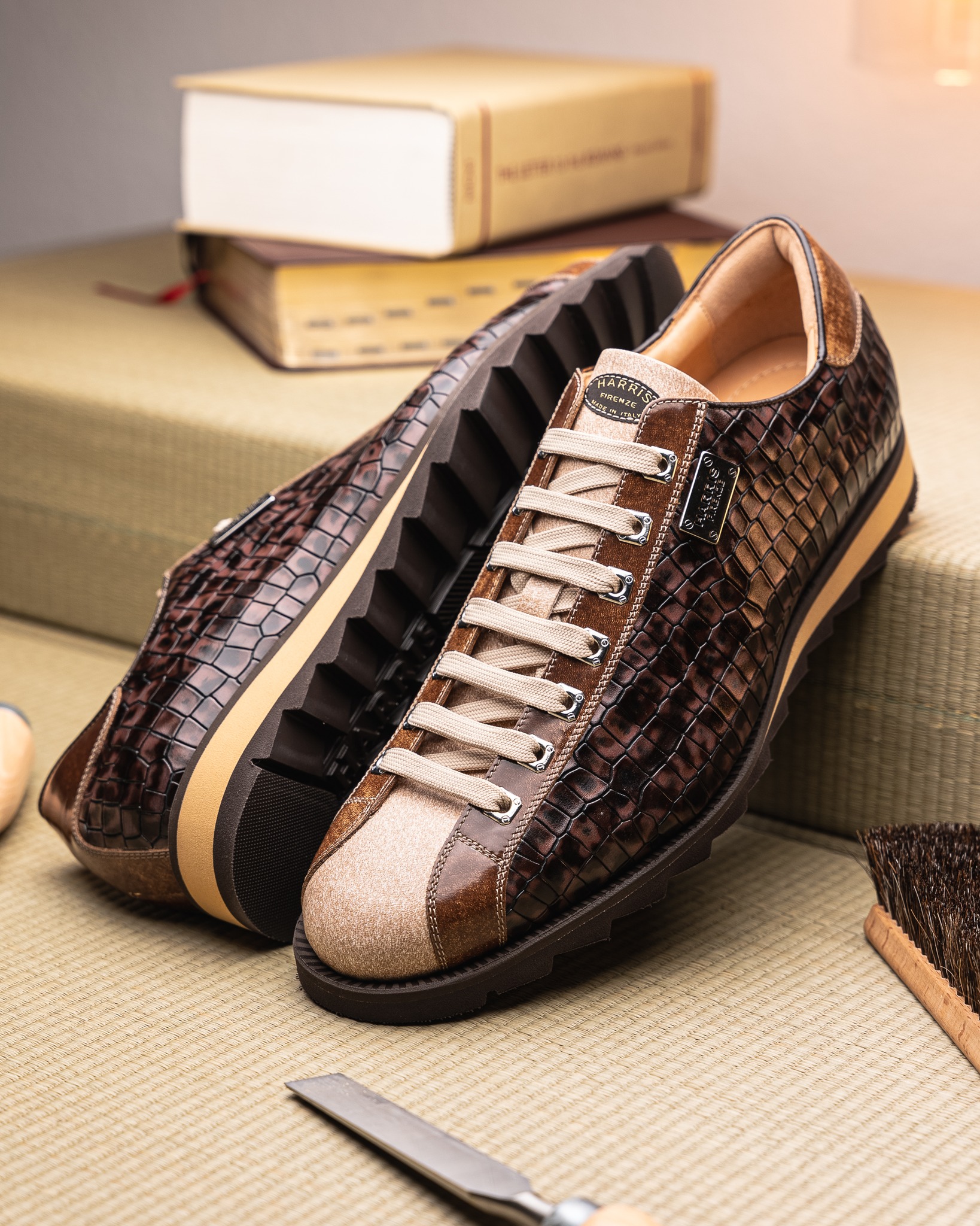 Rob haver Helmond smart casual handgemaakte sneakers uit Italie